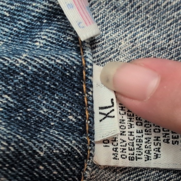 Vintage Acid Wash 80s Denim Jacket Ford Motocraft Racing size XL Made In The USA - Picture 8 of 10